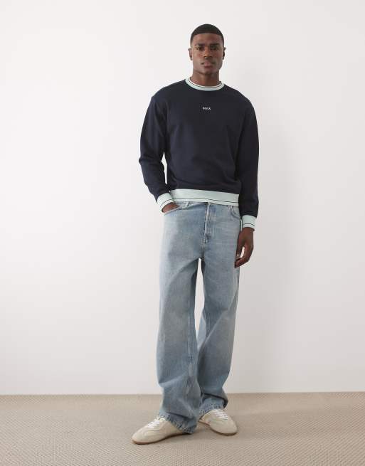 HUGO BOSS - Mørkeblå langærmet sweatshirt, 3 af 5