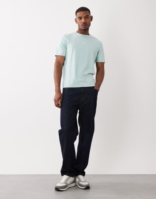 Hugo BOSS – Niebieski bawełniany T-shirt z kontrastowym logo, 2 z 5