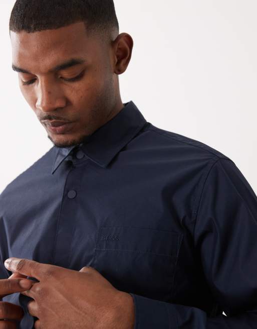 Hugo Boss oversized collared shirt in grey, 3 of 5