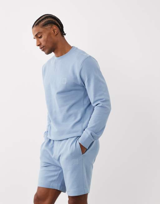 Hugo Boss - Pantaloncini regular fit azzurri in coordinato, 3 di 5