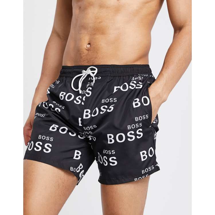 Hugo Boss rayfish swim shorts in black