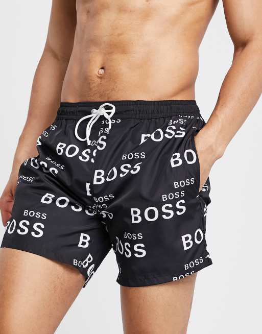 Hugo Boss rayfish swim shorts in black ASOS