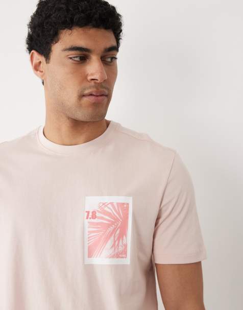 HUGO Boss regular fit graphic short sleeve t-shirt in pink - view 1