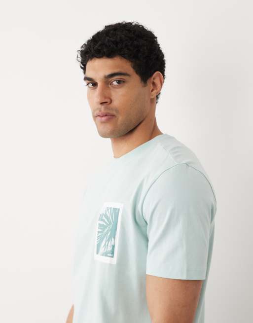 Hugo Boss regular fit graphic short sleeve t-shirt in turquoise, 4 of 5