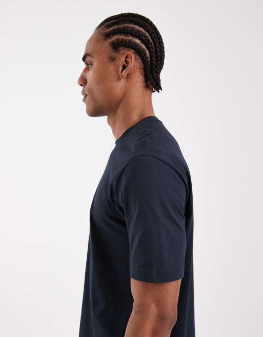 HUGO BOSS – Regular-Fit-T-Shirt in Dunkelblau mit Grafik, 4 von 5