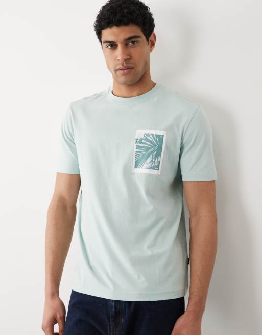 HUGO BOSS – Regular-Fit-T-Shirt in Türkis mit Print, 3 von 5