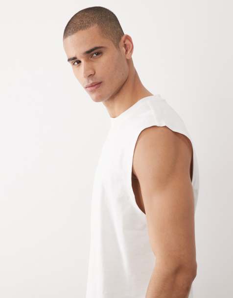 Hugo Boss relaxed fit sleeveless tee in grey - view 1