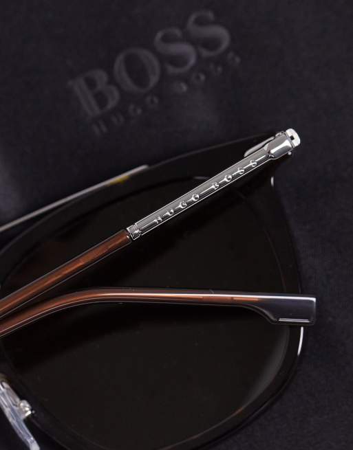 Hugo Boss - Ronde aviator zonnebril in tortoise 1178/S, 2 van 4