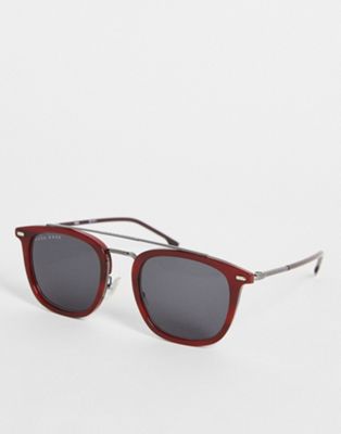 Hugo Boss round aviator sunglasses in warm brown 1178/S