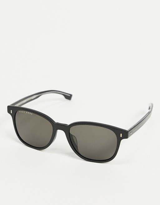Hugo Boss round sunglasses in black