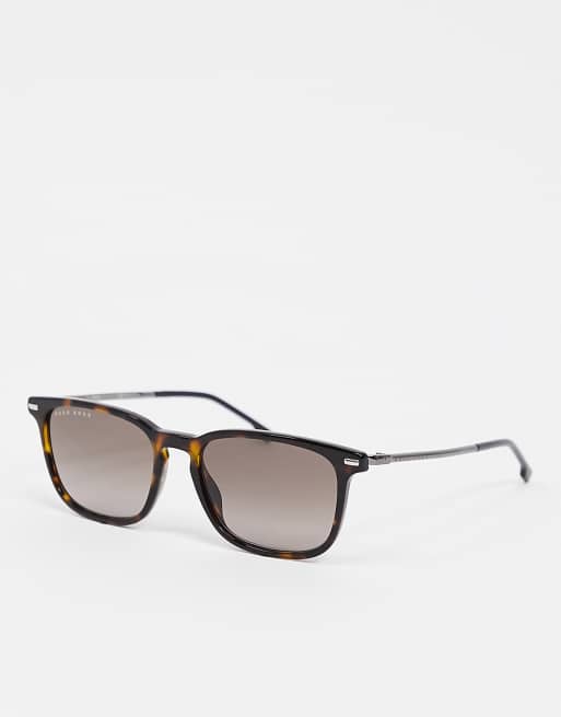 Hugo Boss round sunglasses in tortoise shell