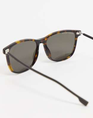 hugo boss round sunglasses in tortoise shell