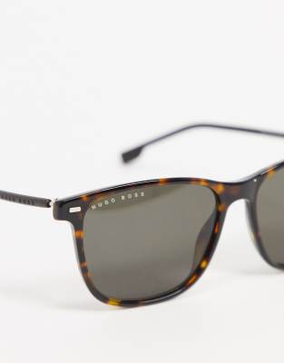 hugo boss round sunglasses in tortoise shell