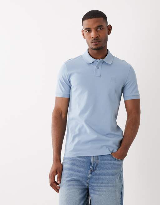 Hugo Boss – Schmal geschnittenes Polohemd in Hellblau, 3 von 5
