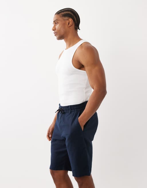Hugo Boss – Shorts aus Leinen in Dunkelblau, 3 von 5