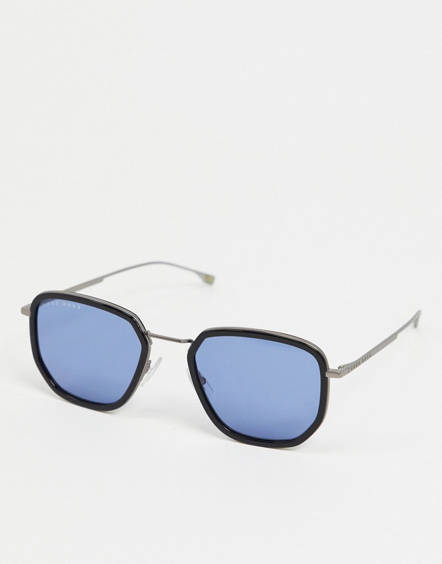 Hugo Boss - Sorte runde solbriller