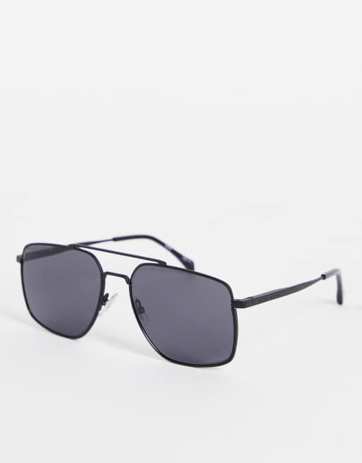 Hugo Boss square aviator in matte black