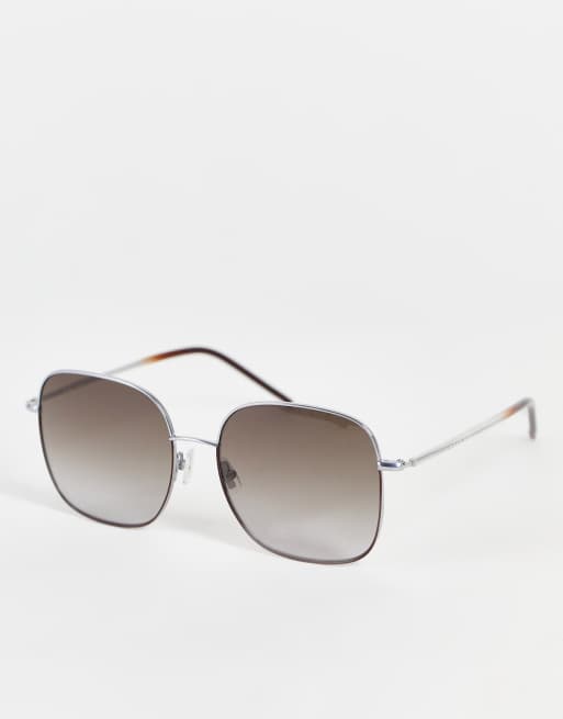 Hugo Boss – Srebrne okulary przeciwsłoneczne oversize 1336/S