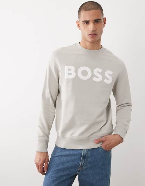 HUGO BOSS - Sweat décontracté à logo imprimé - Gris clair - view 1