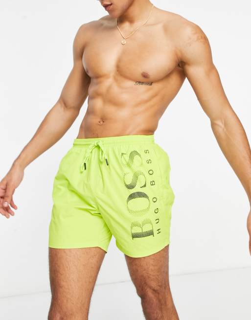 Yellow hugo boss swim on sale shorts