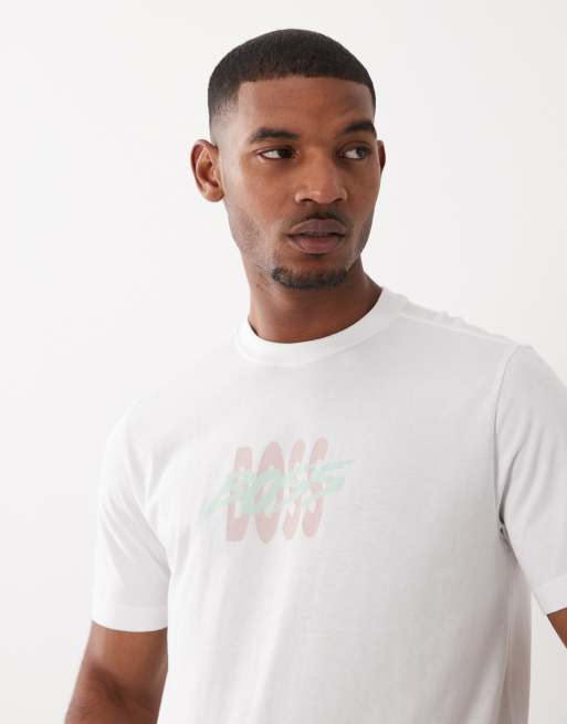Hugo Boss - T-shirt a maniche corte bianca vestibilità classica con grafica, 3 di 5