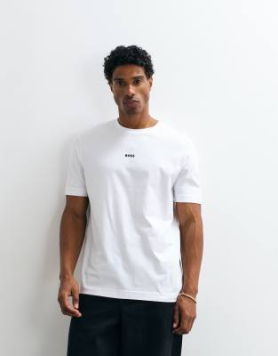 Boss Uomo Bianco T-Shirt Con Logo Relaxed Fit - Immagine 8