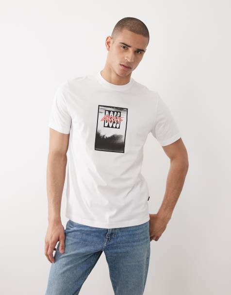 HUGO BOSS - T-shirt décontracté à manches courtes et imprimé graphique - Blanc - view 1