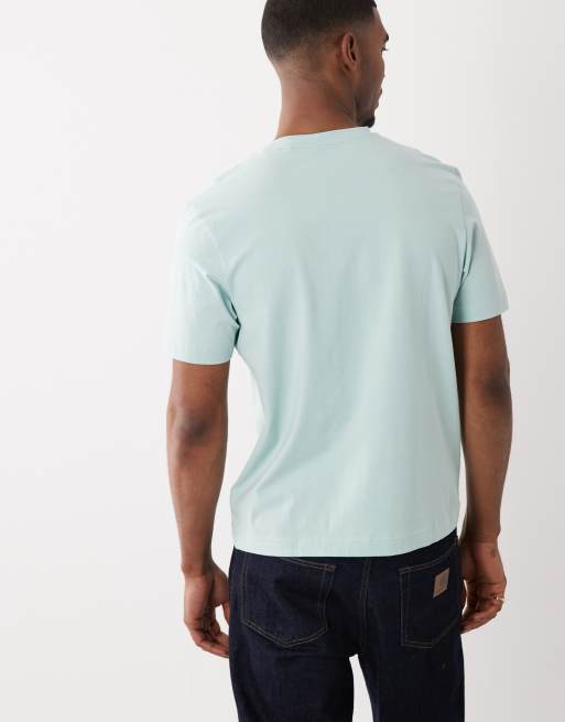 HUGO BOSS - T-shirt in cotone blu con logo a contrasto, 5 di 5