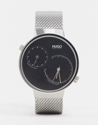 hugo boss watch silver with black face