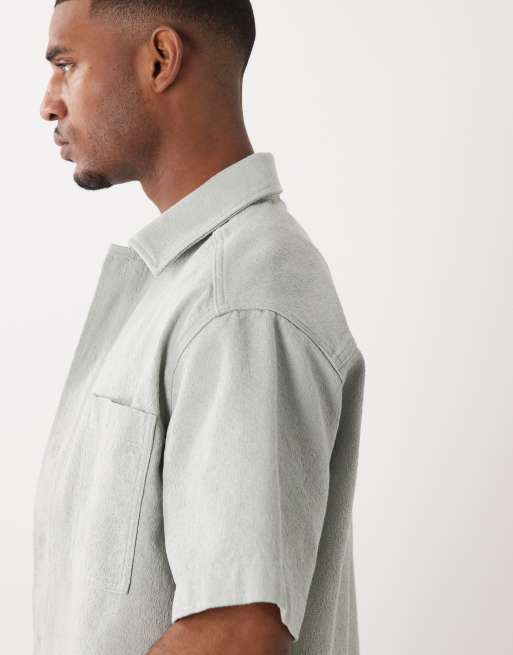 Hugo Boss - Turkis denimskjorte med korte ærmer og knapper - Del af sæt, 4 af 5