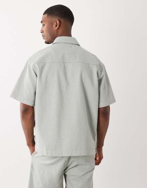 Hugo Boss - Turkis denimskjorte med korte ærmer og knapper - Del af sæt, 5 af 5