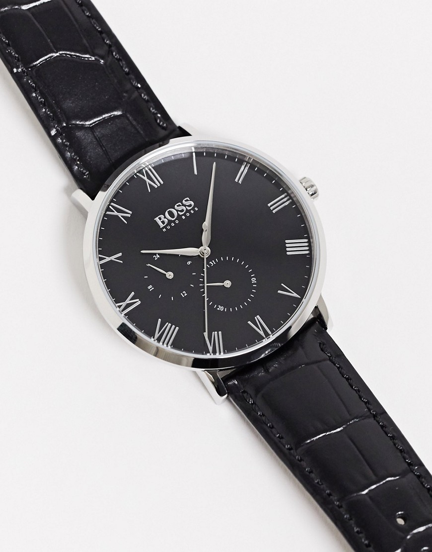 Hugo Boss - William - Horloge met zilveren detail-Zwart
