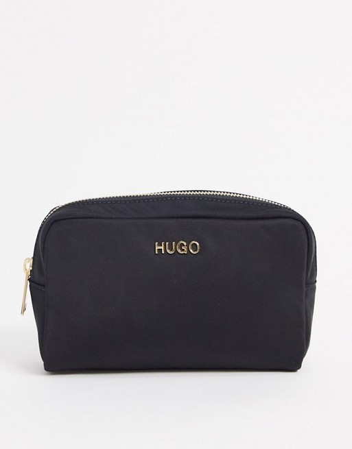 Hugo Boss zip-close vanity bag in black