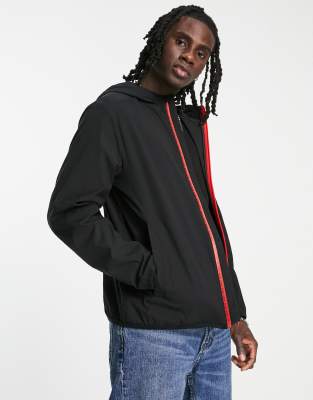 Hugo Brenon tape detail zip through jacket in black - ASOS Price Checker