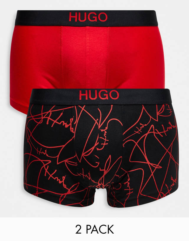 HUGO brother 2 pack trunks in black