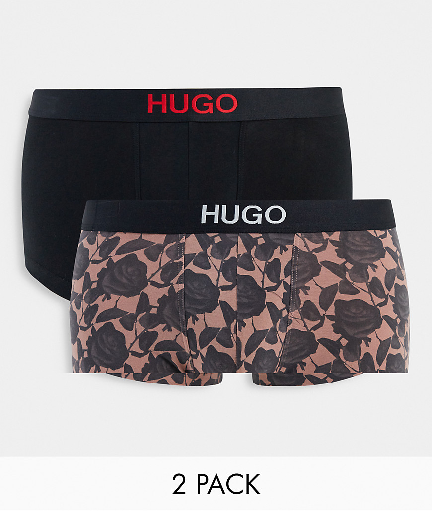 HUGO - Brother - Set van 2 boxershorts in bloemenprint/zwart-Meerkleurig