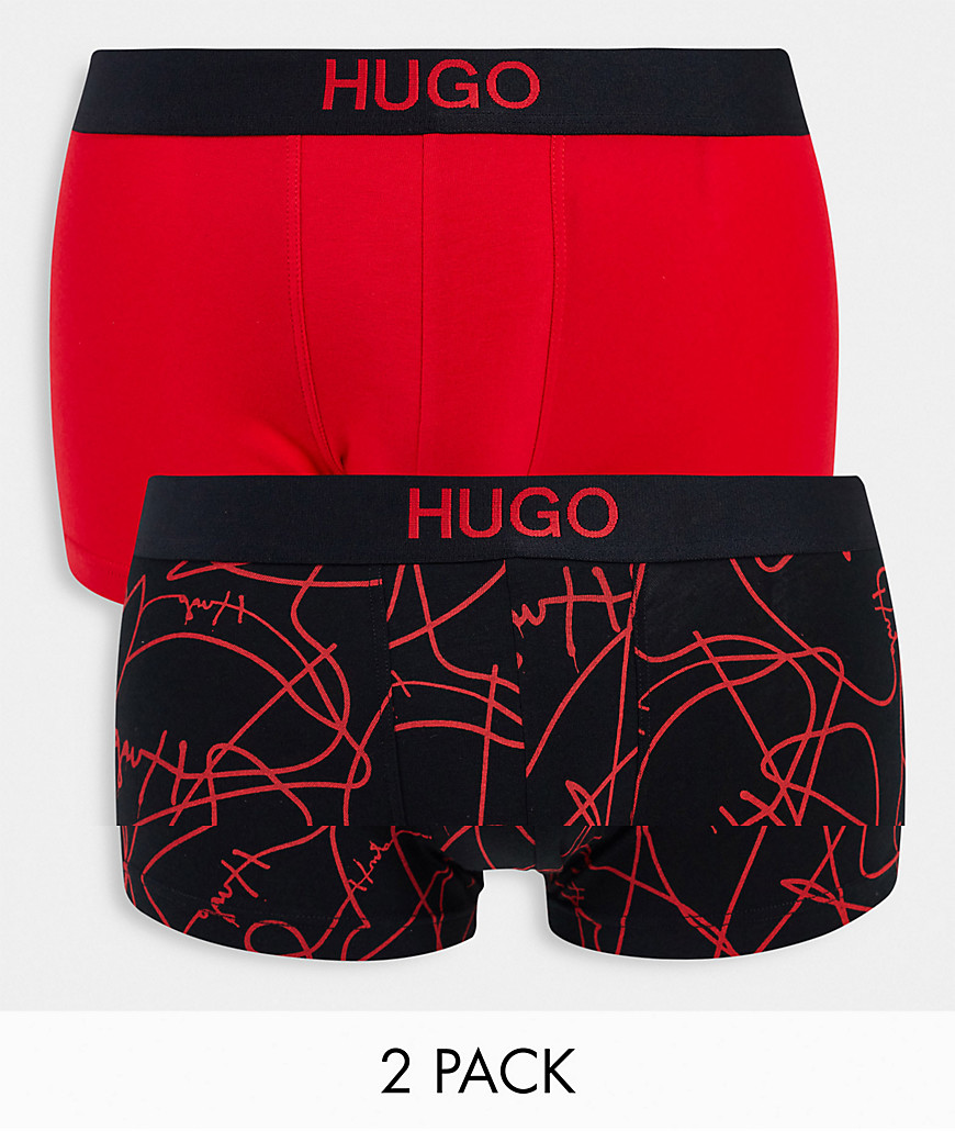 HUGO - brother - Set van 2 boxershorts in zwart