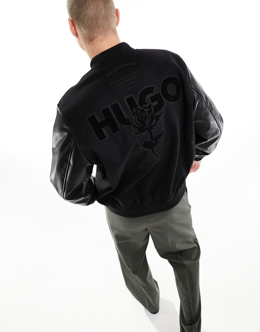 HUGO Bubic bomber jacket in black