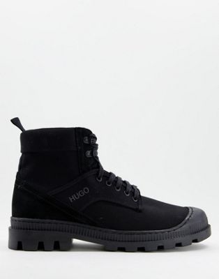 HUGO Bustler hiking boots in black - ASOS Price Checker