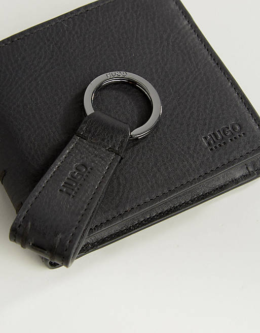 HUGO by HUGO BOSS – Geschenkset mit Leder-Geldbörse und Schlüsselanhänger  in Schwarz | ASOS