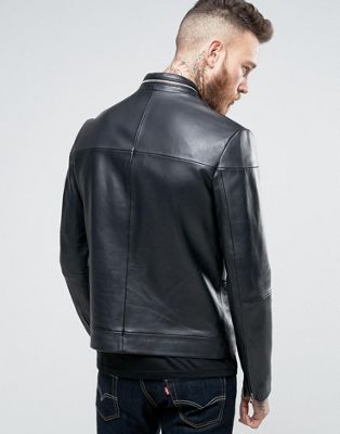 hugo boss lefox leather jacket