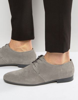 hugo boss grey suede shoes