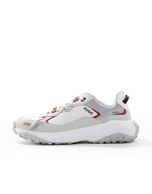 HUGO chunky logo runner trainers in white