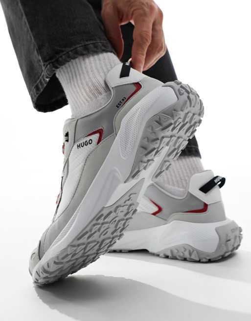 Mens chunky best sale white trainers