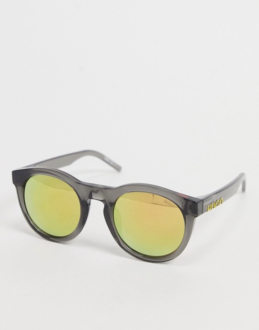 HUGO circle sunglasses with yellow lens