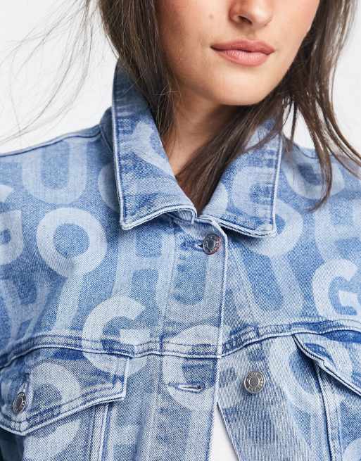 All over sale print denim jacket