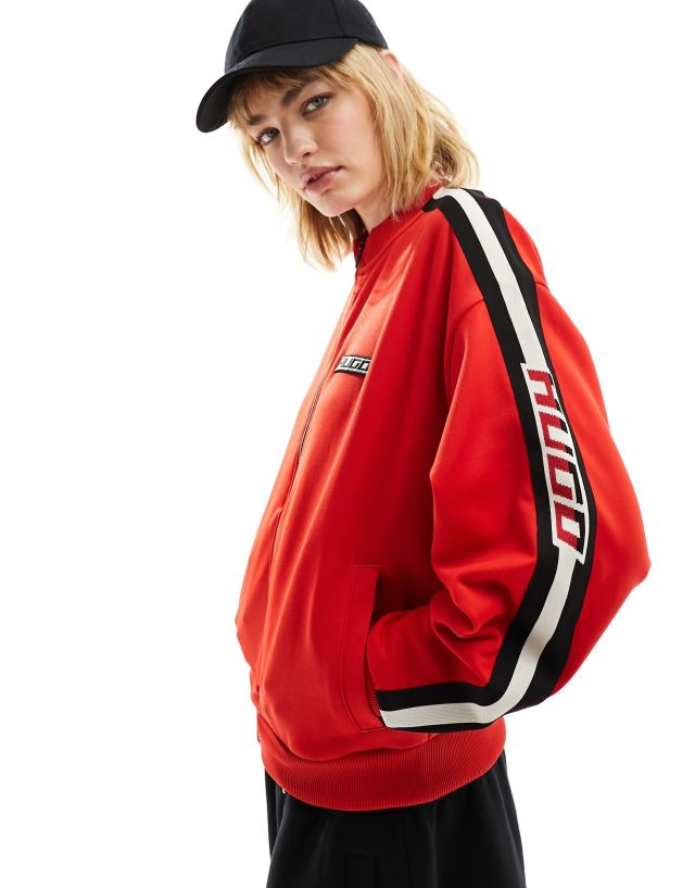 Hugo Red - HUGO Dagonia logo track jacket in red