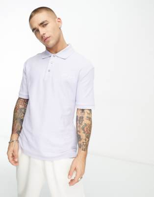 HUGO Daipo script logo polo shirt in light purple - ASOS Price Checker