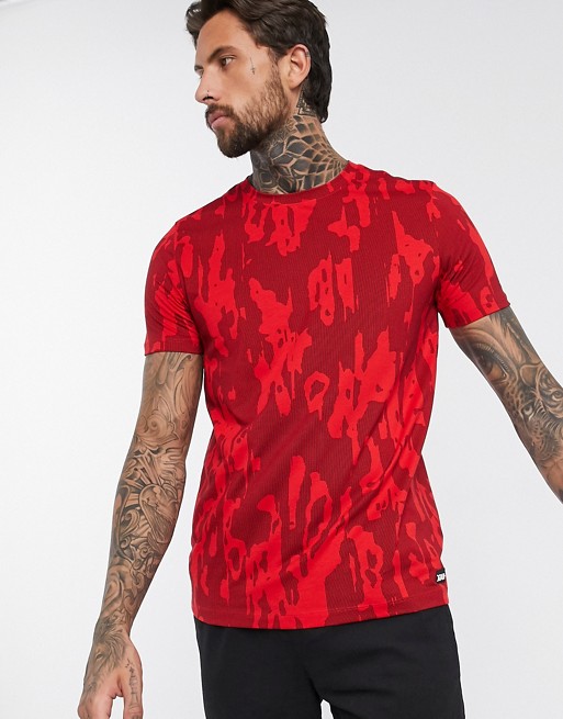 HUGO Daisch camo print t-shirt in red