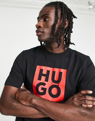 Hugo Daltor logo t-shirt in black  - ASOS Price Checker